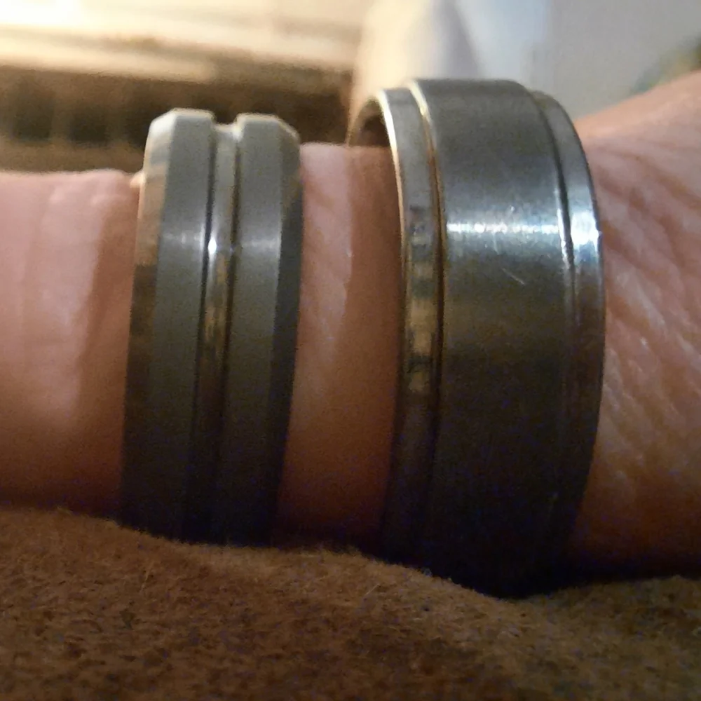 𝅺TUNGSTEN Men’s Carbide Band Ring choose one Greytone Metal Wedding